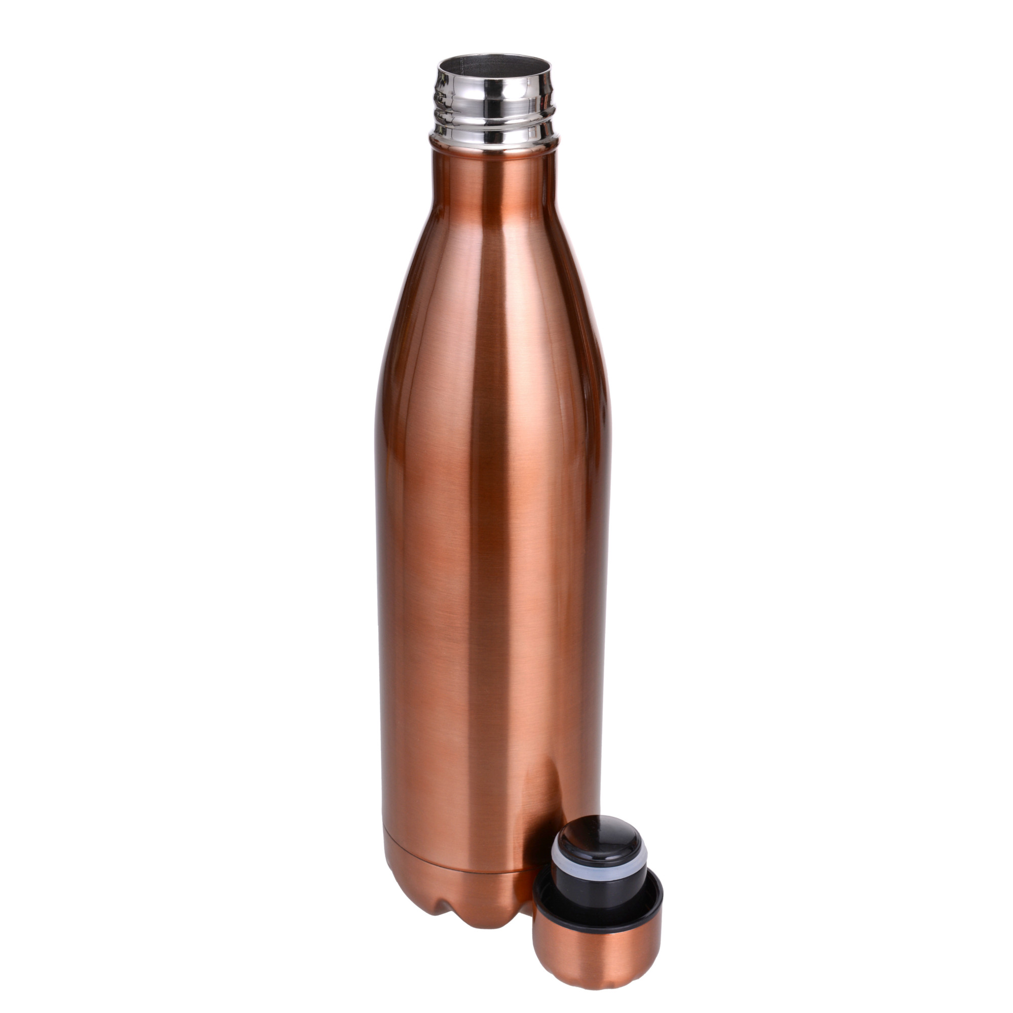 Thermosflasche, 750 ml, Edelstahl, Kohlensäure geeignet, kupferfarbig