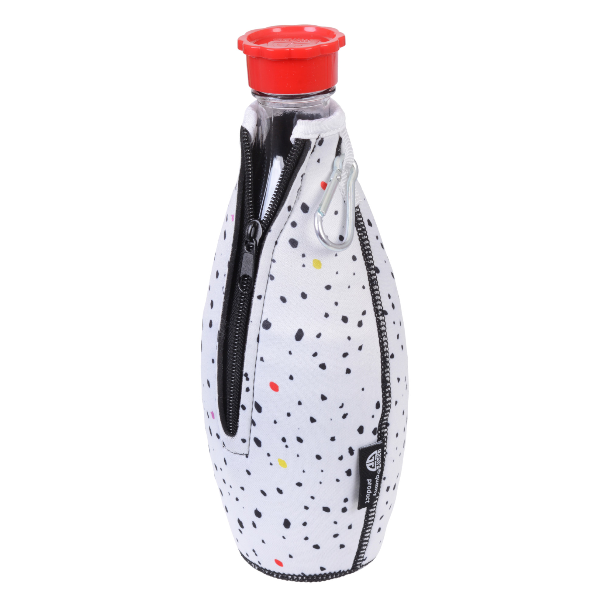 Flaschenhülle für Sodastream-Glasflaschen, Neopren, weiß/schwarz-bunt