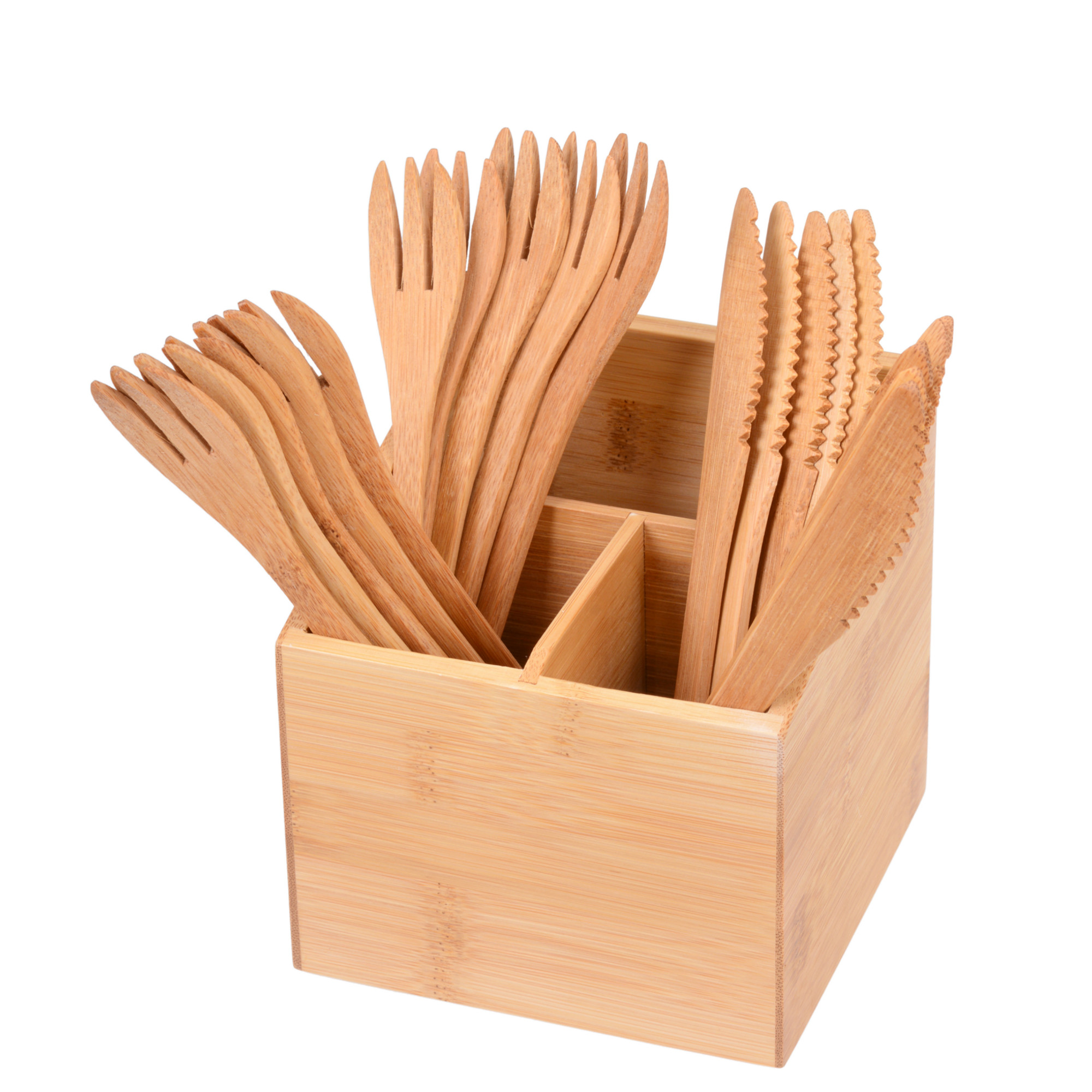 Bambus-Box mit 10-teiligem Besteck