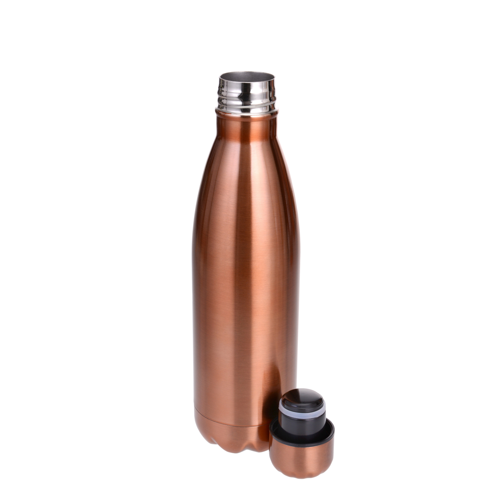 Thermosflasche, 500 ml, Edelstahl, Kohlensäure geeignet, kupferfarbig