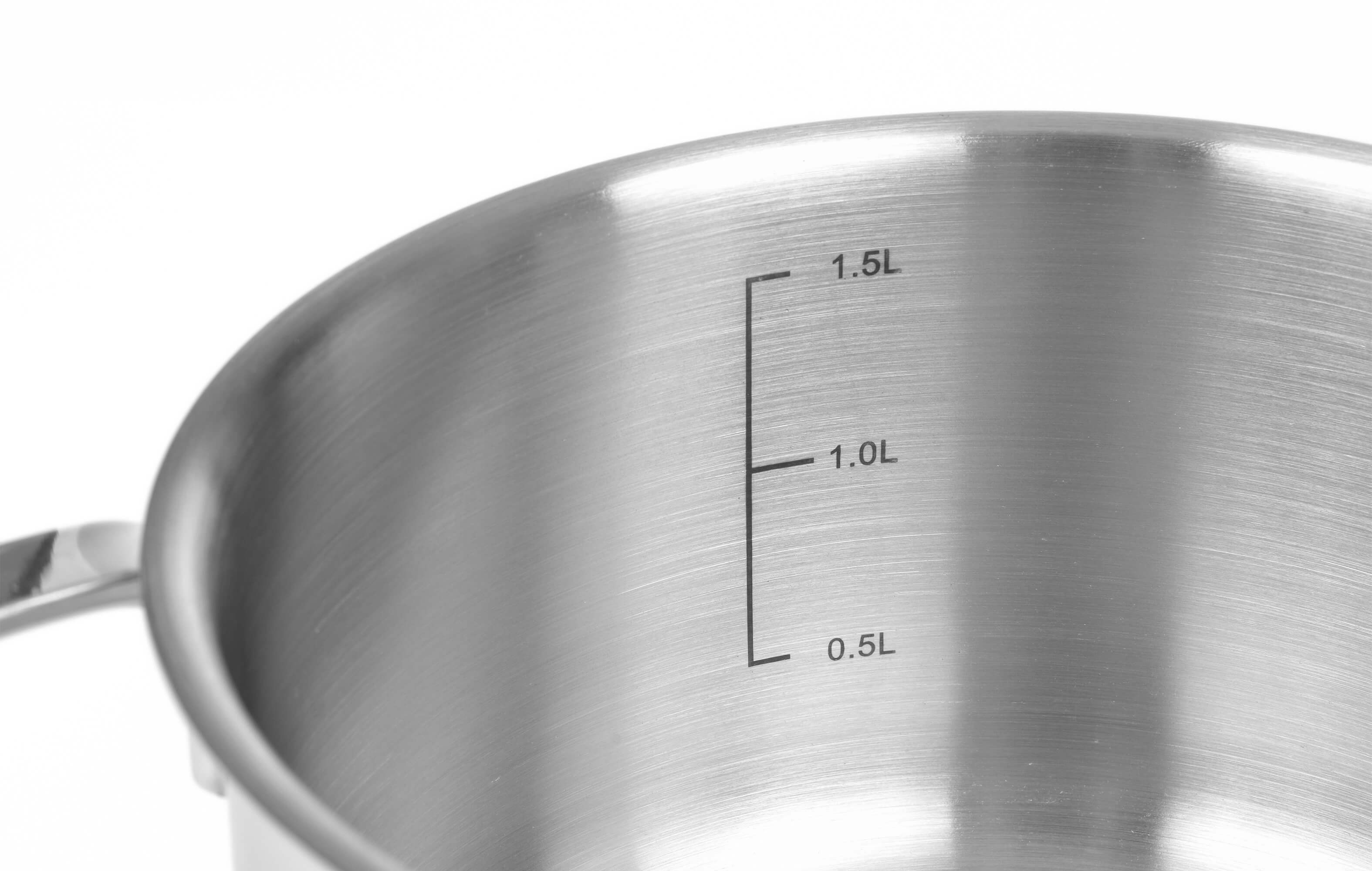 Kochtopf 16 cm, 1,5 Liter Inhalt mit Liter-Skala Serie PRO-LINE